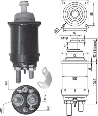 MAGNETI MARELLI Тяговое реле, стартер 940113050314